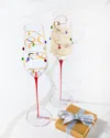 Neiman Marcus Christmas Lights 6 Oz. Champagne Flutes, Set Of 2 In Multi