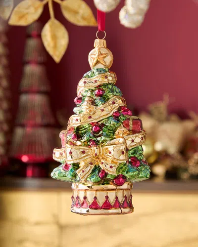 Neiman Marcus Christmas Tree With Ribbon Ornament In Multi