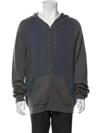 Pre-owned Neiman Marcus Colorblock Pattern Bomber Jacket In Blue