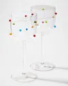 Neiman Marcus Colorful Beaded Wine Glasses, 16.8 Oz. - Set Of 2