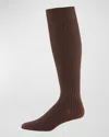 Neiman Marcus Core-spun Socks In Brown