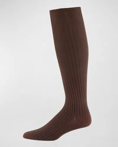 Neiman Marcus Core-spun Socks In Brown