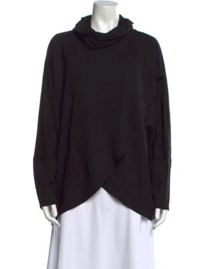 Pre-owned Neiman Marcus Cowl Neck Long Sleeve Sweatshirt In Black