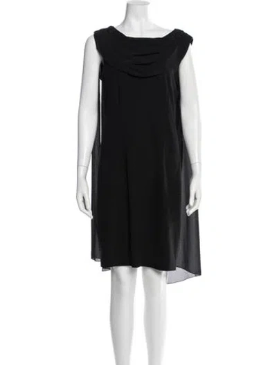 Pre-owned Neiman Marcus Cowl Neck Mini Dress W/ Tags In Black
