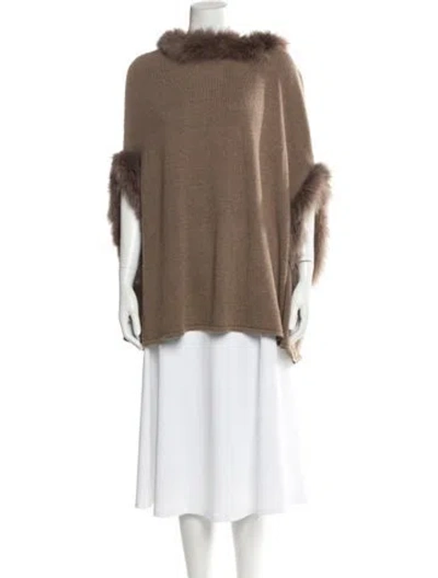 Pre-owned Neiman Marcus Cowl Neck Sweater In Brown