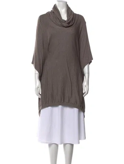 Pre-owned Neiman Marcus Cowl Neck Sweater In Grey