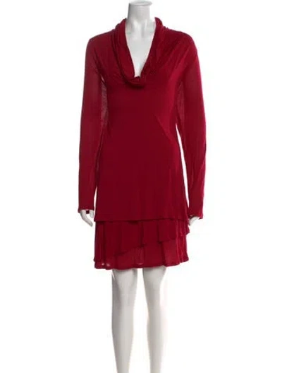 Pre-owned Neiman Marcus Cowl Neck Sweater In Red