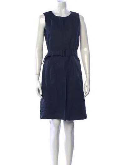 Pre-owned Neiman Marcus Crew Neck Knee-length Dress In Blue