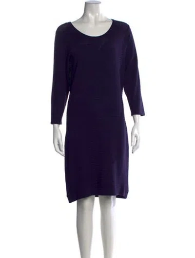 Pre-owned Neiman Marcus Crew Neck Knee-length Dress In Blue