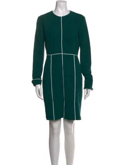 Pre-owned Neiman Marcus Crew Neck Knee-length Dress In Green