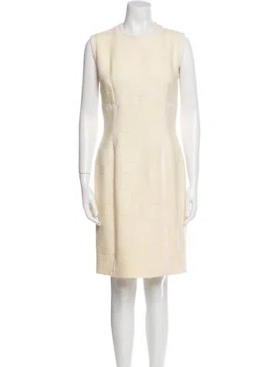 Pre-owned Neiman Marcus Crew Neck Knee-length Dress In Neutral