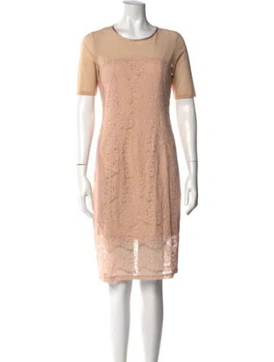 Pre-owned Neiman Marcus Crew Neck Knee-length Dress In Neutral