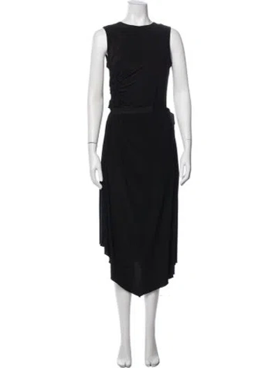 Pre-owned Neiman Marcus Crew Neck Knee-length Dress In White