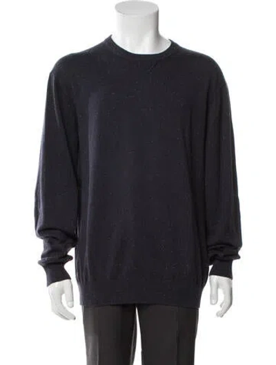 Pre-owned Neiman Marcus Crew Neck Long Sleeve Pullover In Blue