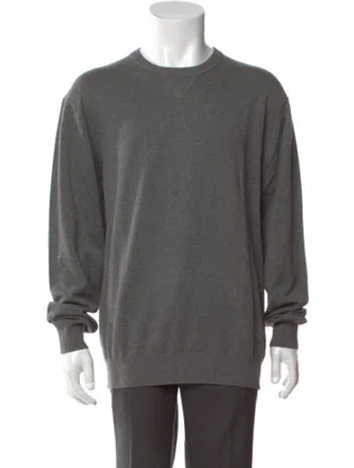 Pre-owned Neiman Marcus Crew Neck Long Sleeve Pullover In Gray