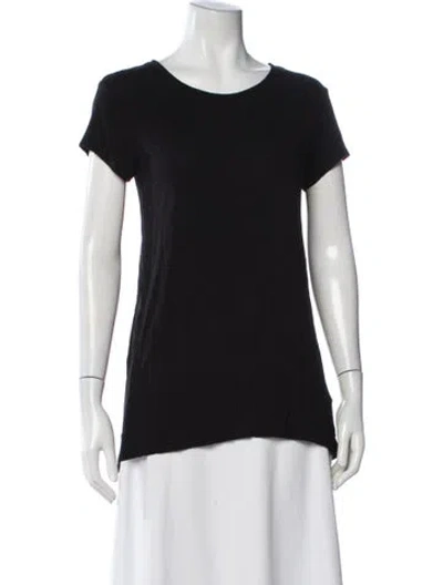Pre-owned Neiman Marcus Crew Neck Short Sleeve Top In Black