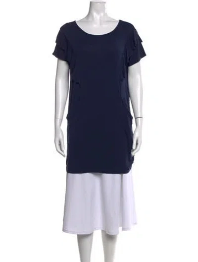 Pre-owned Neiman Marcus Crew Neck Short Sleeve T-shirt In Blue
