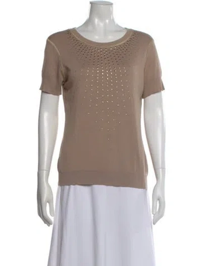 Pre-owned Neiman Marcus Crew Neck Short Sleeve T-shirt In Neutral