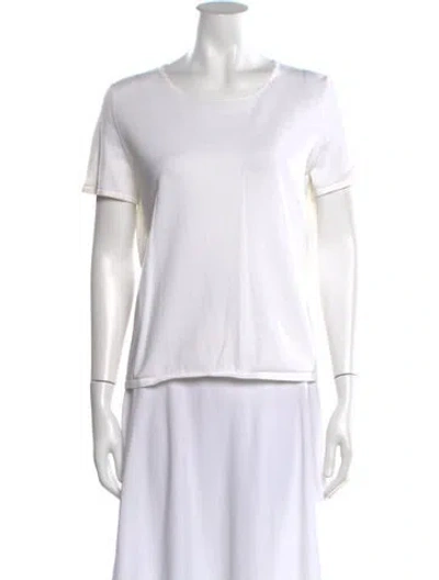 Pre-owned Neiman Marcus Crew Neck Short Sleeve T-shirt W/ Tags In White