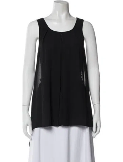 Pre-owned Neiman Marcus Crew Neck Sleeveless Blouse In Gray