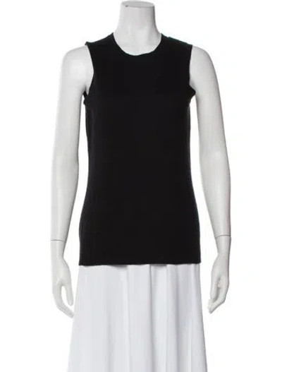 Pre-owned Neiman Marcus Crew Neck Sleeveless Top In Black