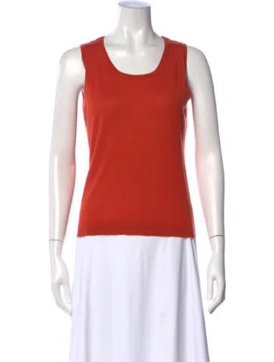 Pre-owned Neiman Marcus Crew Neck Sleeveless Top In Orange