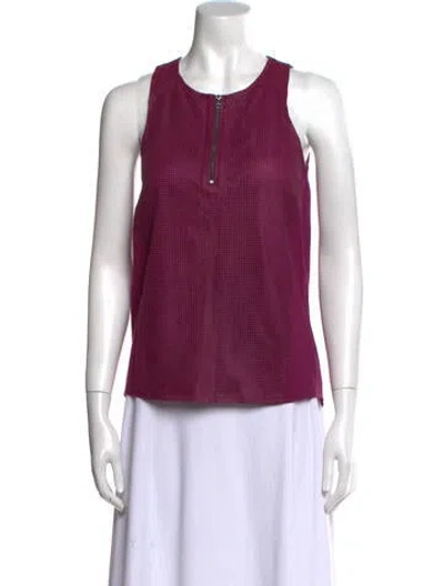 Pre-owned Neiman Marcus Crew Neck Sleeveless Top In Purple