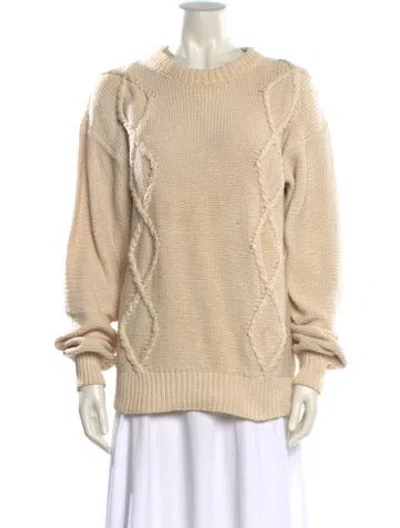 Pre-owned Neiman Marcus Crew Neck Sweater In Neutral