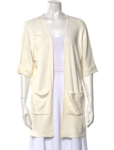 Pre-owned Neiman Marcus Crew Neck Sweater In White