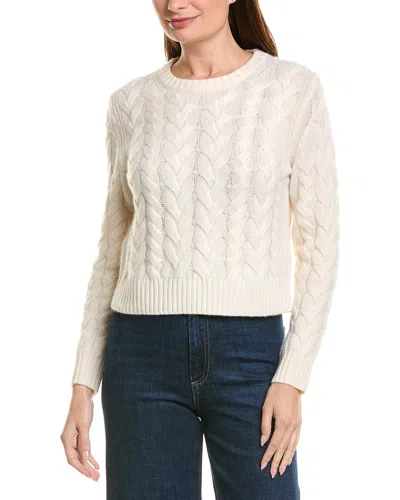 Neiman Marcus Crewneck Chunky Cable 100% Cashmere Pullover In Neutral