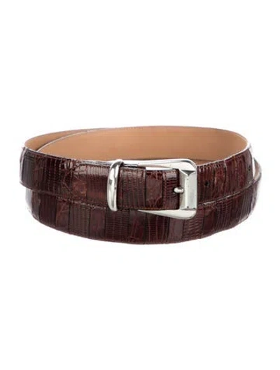 Pre-owned Neiman Marcus Crocodile Belt In Black