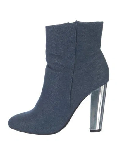 Pre-owned Neiman Marcus Denim Boots In Blue