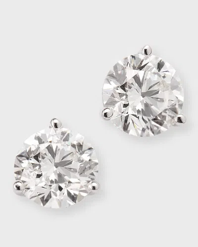 Neiman Marcus Diamonds 18k White Gold Round Diamond E/si1-si2 Martini Stud Earrings, 2.01tcw