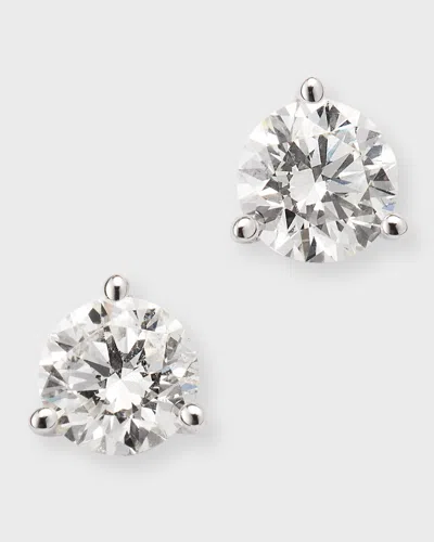 Neiman Marcus Diamonds 18k White Gold Round Diamond Gh/vs Martini Stud Earrings, 1.03tcw In Metallic