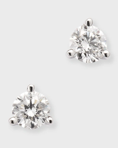 Neiman Marcus Diamonds 18k White Gold Round Diamond Gh/vs2-si1 Martini Stud Earrings, 0.49tcw