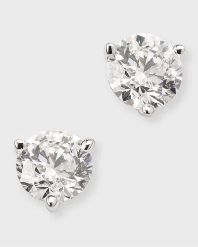 Neiman Marcus Diamonds 18k White Gold Round Diamond Gh/vs2-si1 Martini Stud Earrings, 1.02tcw In Metallic
