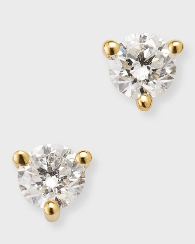 Neiman Marcus Diamonds 18k Yellow Gold Round Diamond Gh/vs2-si1 Martini Stud Earrings, 0.49tcw In Metallic