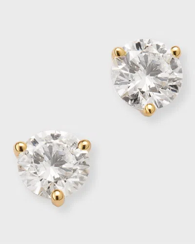 Neiman Marcus Diamonds 18k Yellow Gold Round Diamond Gh/vs2-si1 Martini Stud Earrings, 0.85tcw In Metallic