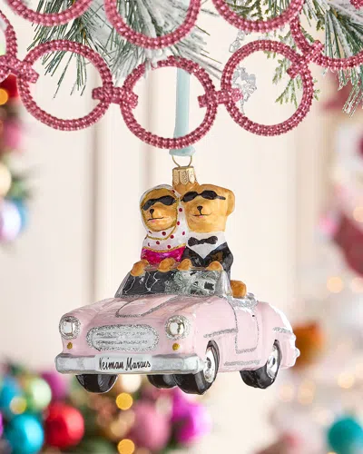 Neiman Marcus Dogs In Pink Cabrio Christmas Ornament