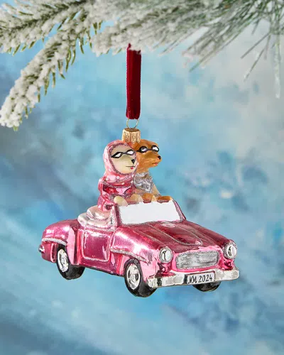 Neiman Marcus Dogs In Pink Cabrio Christmas Ornament In Black