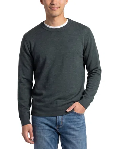 Neiman Marcus Double Face Wool-blend Crewneck Sweater In Green