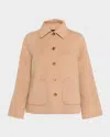 Neiman Marcus Double-faced Cashmere Jacket In Brown