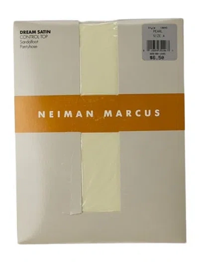 Pre-owned Neiman Marcus Dream Satin Control Top Sandalfoot Pantyhose W/tags In Neutral
