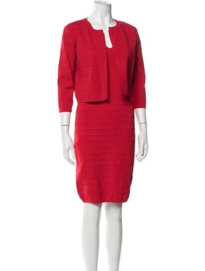 Pre-owned Neiman Marcus Dress Set In Red