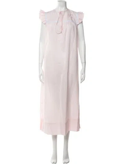 Pre-owned Neiman Marcus Embroidered Accent Nightgown In Pink