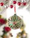 Neiman Marcus Emerald Essence Glass Christmas Ornament In Multi