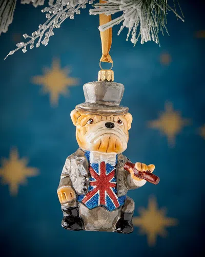 Neiman Marcus English Bulldog Christmas Ornament In Multi