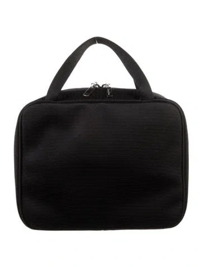 Pre-owned Neiman Marcus Fabric Cosmetic Bag In Black