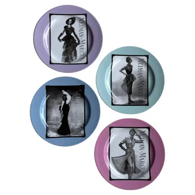 Pre-owned Neiman Marcus Fabulous  Anniversary Fashion Decorative Plates In Gray
