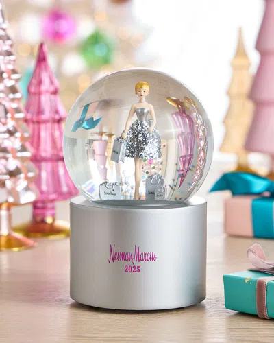 Neiman Marcus Fashionista Christmas Snowglobe 2025 In Silver